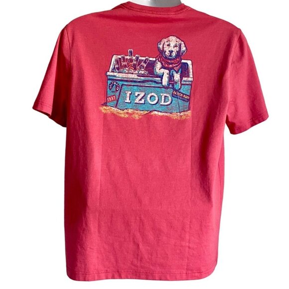 Izod Saltwater Beach Bum Graphic Tee Shirt with Dog Men's Medium - Picture 4 of 10